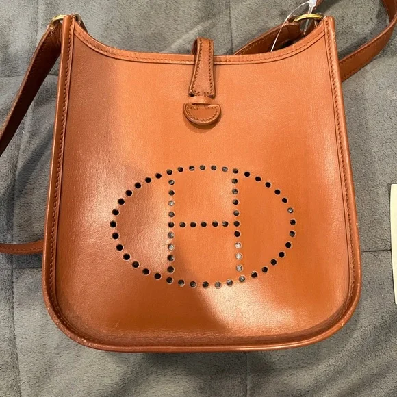 Rare Mini Hermes Evelyne Beige Crossbody TPM